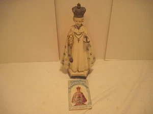 OLD 1966 COLUMBIA INFANT OF PRAGUE CHALKWARE STATUE ROSARY CROWN - Picture 1 of 10