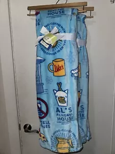 New Gilmore Girls Blue Plush Throw Blanket Snowflake Luke's Diner 60x70 Winter - Picture 1 of 4
