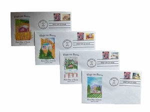 2022 10c Presort Flags on Barns 'Full Set' First Day of Issue w/Forever Flag - Picture 1 of 5