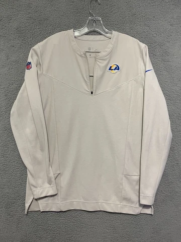 Nike OnField Apparel Quarter Zip Jacket LA Rams Logo Mens Size Large NFL Gray Cover