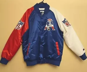 Raro Vintage New England Patriots Starter Rosso Bianco Blu Taglia XL Spellout - Foto 1 di 15