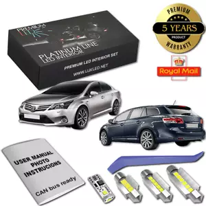 Toyota Avensis T27 Full DEL Intérieur Premium Kit 9 ampoules SMD blanches sans erreur - Photo 1/13