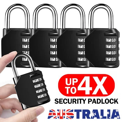 1-4x Combination-Lock 4 Digit Waterproof Padlock,Gate,Locker,Hasp Number Lock AU - image 1 of 4