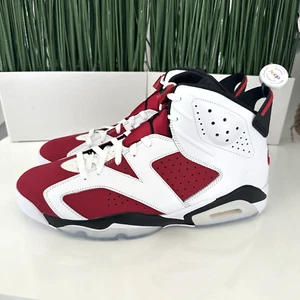 Nike Air Jordan 6 Retro OG Mid Carmine Rojo Blanco Negro CT8529-106 Hombres Talla 13 - Imagen 1 de 8