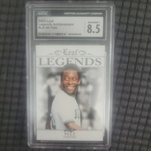 PELE BRAZIL FIFA WORLD CUP 2022 LEAF LEGENDS MINT #LA-08 SOCCER CARD CGC 8.5 - Picture 1 of 2