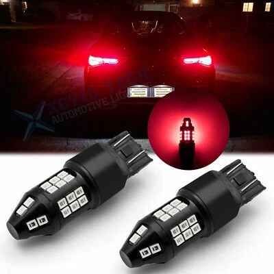 2x 7443 LED Strobe Flashing Blinking Brake Tail Light Parking Bulb Safety Alert - Image 1 of 4