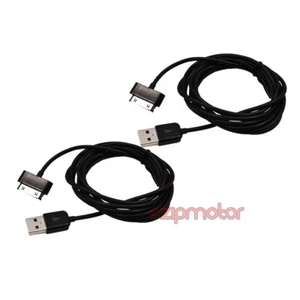 2X 10FT 30-PIN CARGADOR DE ALIMENTACIÓN USB SINCRONIZACIÓN NEGRO CABLE CONECTOR IPHONE 4S IPOD IPAD - Imagen 1 de 1