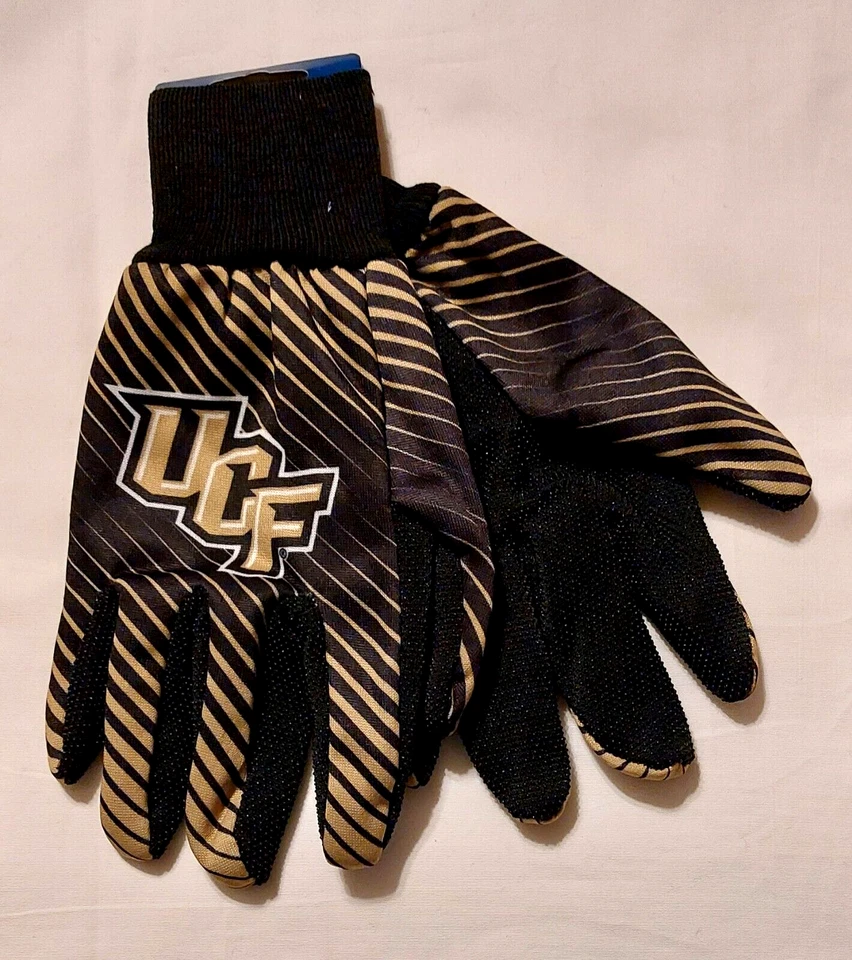 CENTRAL FLORIDA KNIGHTS NCAA UCF STRIPED LOGO GLOVES - Image 1 of 1