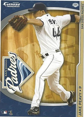JAKE PEAVY FATHEAD TRADEABLES SAN DIEGO PADRES LOGO REMOVABLE STICKER 2009 #131 - Image 1 of 3
