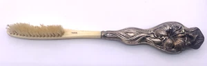 Antique Sterling Silver Mustache Beard Brush France - Picture 1 of 11