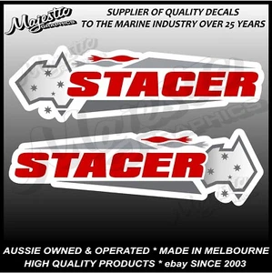 STACER - 450mm X 135mm X 2 - ORIGINAL - LEFT & RIGHT PAIR - BOAT DECALS - Bild 1 von 1