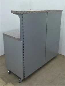 Tresen 1,40m silber Messe Arzttresen Infotresen Tego Ladeneinrichtung rollbar - Bild 1 von 11