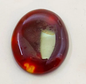Natural Yemani Aqeeq Agate Orange Oval Cabochon Loose Gemstone Y11 - Picture 1 of 14
