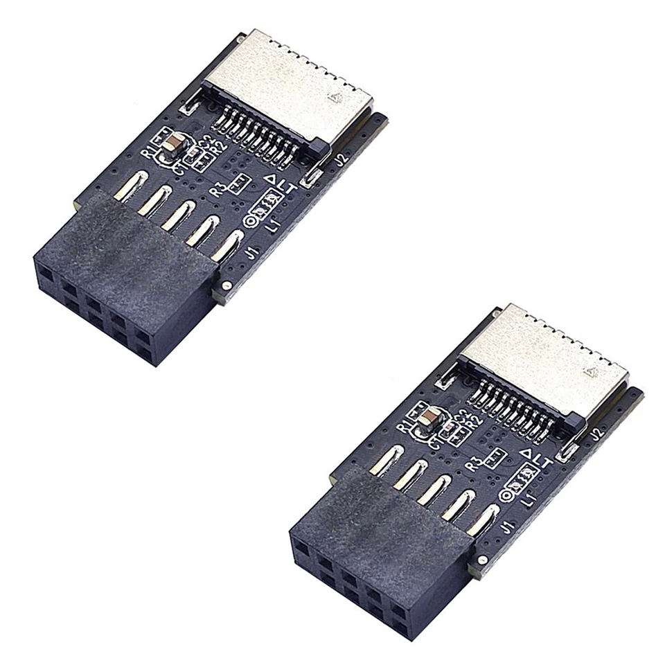 2X Scheda Madre USB2.0 9Pin Un TYPE-C A-KEY Convertitore Connettore Anterio2825 - Immagine 1 di 1