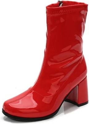 Botas Go para mujer botas de media pantorrilla tacón bloque cremallera  Foto 1 de 4