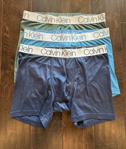 Set of 3 Calvin Klein Men's Boxer Brief Underwear Green Blue Size Medium M Nice! - Picture 1 of 3