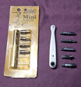 Vintage Chapman No. 1316 Ratchet Offset Kit W/ Bits, + Tandy Mini Punch Set - Picture 1 of 6