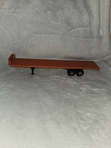 ERTL 1:64 Truck Trailer Flat Bed Orange 7 Inch Long Die Cast - Picture 1 of 15