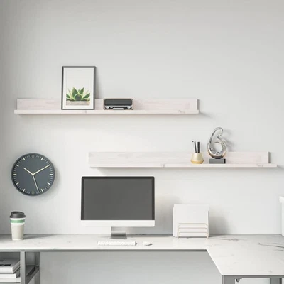 Mensole da Parete in Legno Massello di Pino 2 pz Misure/Colori Diversi vidaXL - Immagine 1 di 4