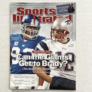 TOM BRADY MICHAEL STRAHAN Feb 4 2008 Sports Illustrated Patriots 🏈🔥MINT - Picture 1 of 2