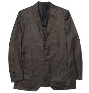 Kiton 100% Cashmere Sport Coat Jacket Blazer Brown Plaid Ciro Paone 52 Napoli - Foto 1 di 12