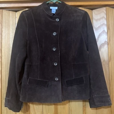 Так синий Sigrid Olsen Blazer куртка женщин средний коричневый замши кожи классический S - Изображение 1 из 4