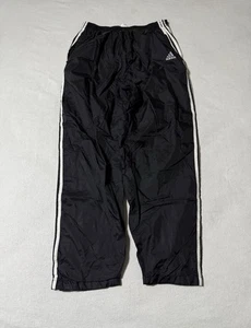Vintage Adidas Track Pants Mens XL Black Lined Windbreaker Nylon Elastic - Picture 1 of 10