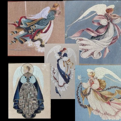 Lot of 5 Lavender & Lace Angel Cross Stitch Patterns Marilyn Leavitt-Imblum - Image 1 of 4