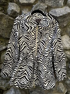 Dana Buchman Zebra Jacket Lightweight Cinch Waist Womens M - Picture 1 of 12