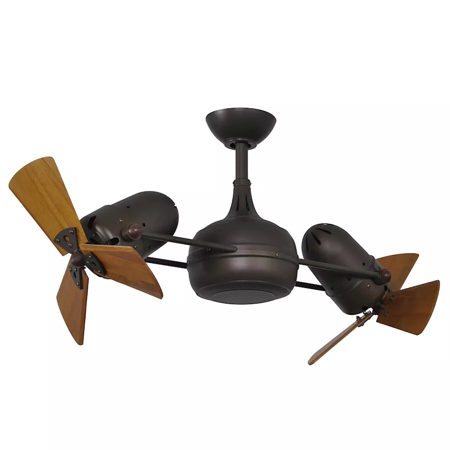 Matthews Fan Atlas Dagny Rotational Ceiling Fan, Bronze/Mahogany - DG-TB-WD - Image 1 of 1