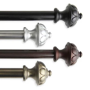 Fargo 3/4” Adjustable Window Drapery Curtain Rod 18"-170" (5 sizes, 4 colors) - Picture 1 of 9