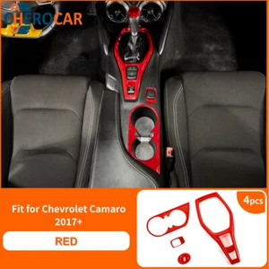 Gear Shift Knob Trim Cup Holder Cover Frame Full Set for Chevrolet Camaro 2017+ - Picture 1 of 11