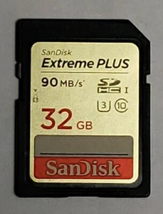 SanDisk Extreme PLUS 32GB SDHC UHS-I Memory Card 90MB/s FOR HD VIDEO 4K - Picture 1 of 2