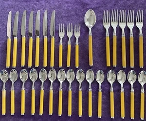 Villeroy & Boch Edelstahl 18/10 Besteck 31 Teile gelb Gabel Messer Löffel - Bild 1 von 12