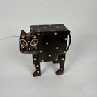 Vintage Hand Crafted Folk Art Primitive Cat Bank