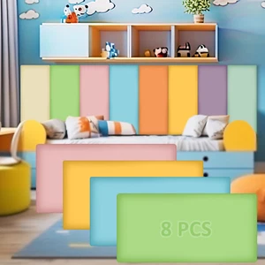 8 Pack Wall Padding Peel and Stick Headboard 15.75" X 7.87" X 1.18" 3D anti Coll - Picture 1 of 6
