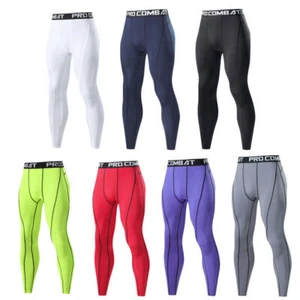 Mens Compression Pants Base Layer Sports Workout Running Tight Gym Leggings - Picture 1 of 16