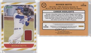 2021 Panini Donruss Retro 1987 Materials Gold /25 Mookie Betts #87M-MB