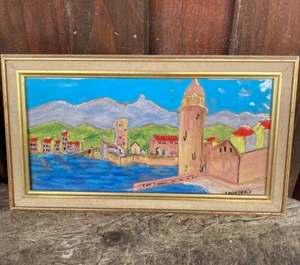 Magnificent ceramic painting, port of Collioure, Pyrenees Orientales, signed - Picture 1 of 10