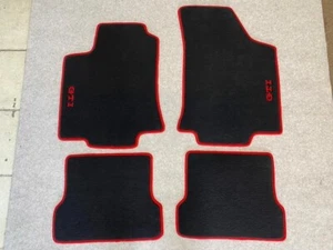 For VW  Golf MK3 Cabriolet Floor Mat Carpet Black Red Trim  1992-1999 4pcs - Foto 1 di 9