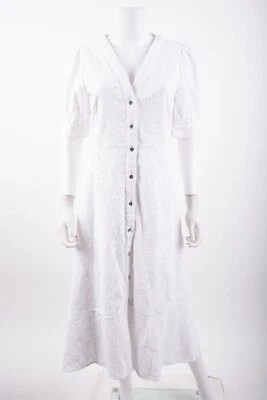 Michael Kors Womens Palm Eyelet Midi Dress M Medium White NWT $495 - Image 1 of 4