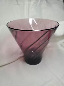 Vntg MCM Nocciola Atlante Marocchino Swirl Ametista Viola Alto Vetro Piatto Caramelle Fondo - Foto 1 di 6