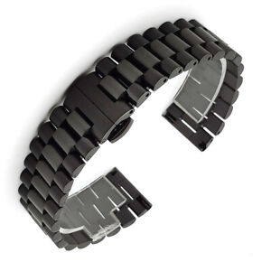 Solid Stainless Steel Watch Strap Band Bracelet 10mm-22mm Straight+Curved End