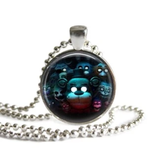 Five Nights at Freddy's Animatronics 1 Inch Silver Plated Pendant Necklace - Picture 1 of 5