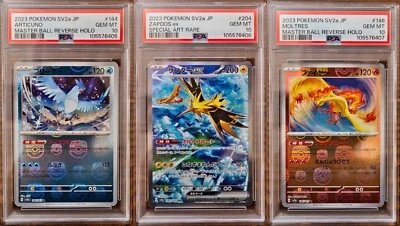 PSA 10 Articuno Zapdos Moltres Master Ball Holo SAR SEQ set Pokemon 151 sv2a - Image 1 of 4