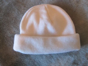 WEISSE STRICK DAMEN BEANIE MIT BÜNDCHEN   - Bild 1 von 1