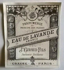 10 ETIQUETTES anciennes de PARFUM : EAU DE LAVANDE AMBREE  de GIRAUD Fin XIXème