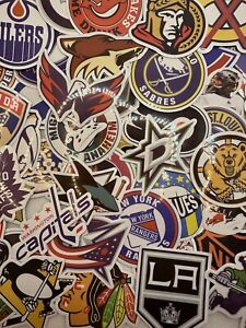 Nhl Team Stickers, Sets of Two Stickers, Waterproof, Vinyl,Hockey, Free Shipping