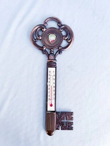 Circa 1950's Glacier National Park Thermometer - Works - Key Shaped 7 3/4" Long - Picture 1 of 4