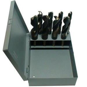 9/16-1x16ths 8 Piece HSS Black & Gold Reduce Shank Drill Bit Set - Picture 1 of 1